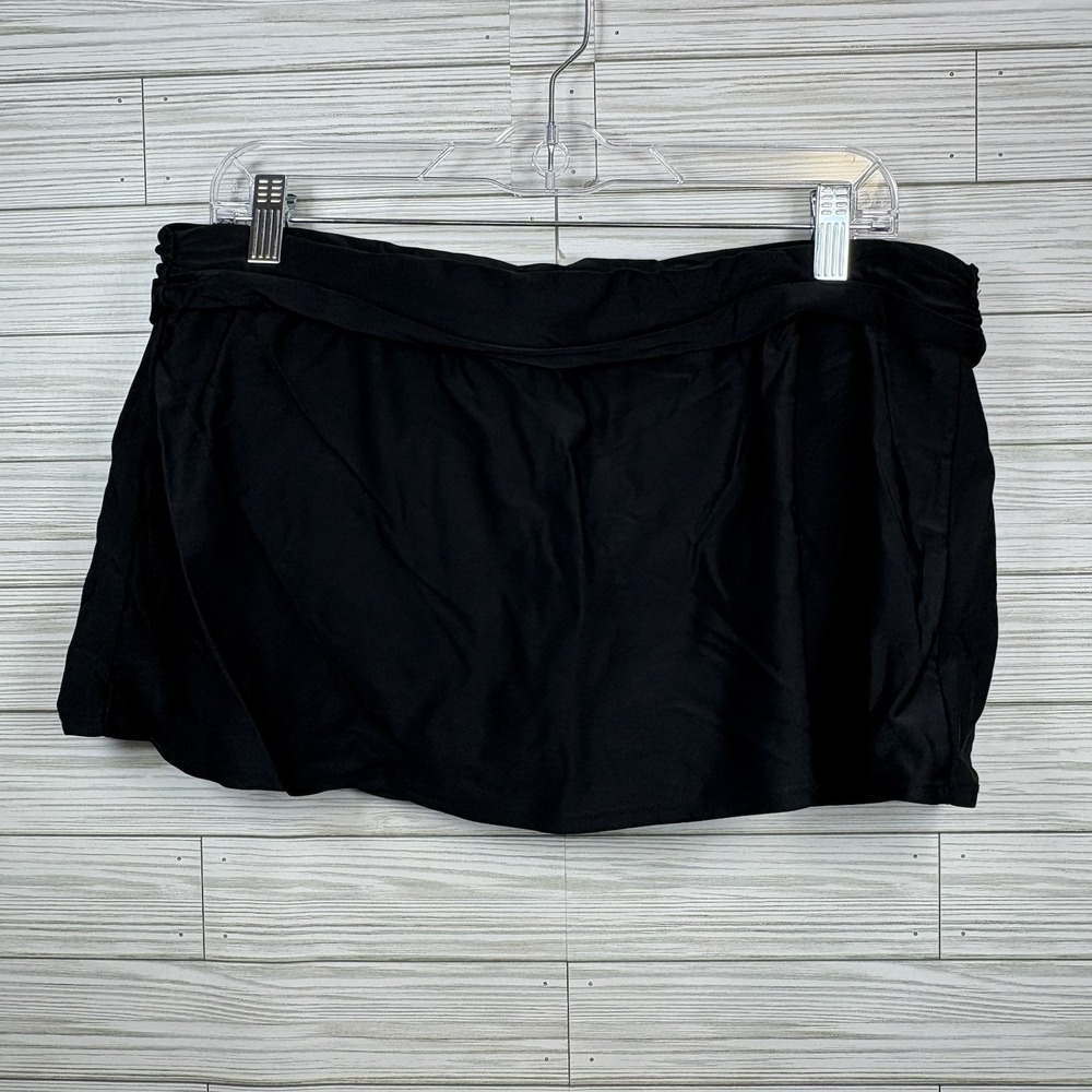 Athleta Women's Bikini‎ With Skirt Size Lg Clean Bikini Swim Green Liner Black